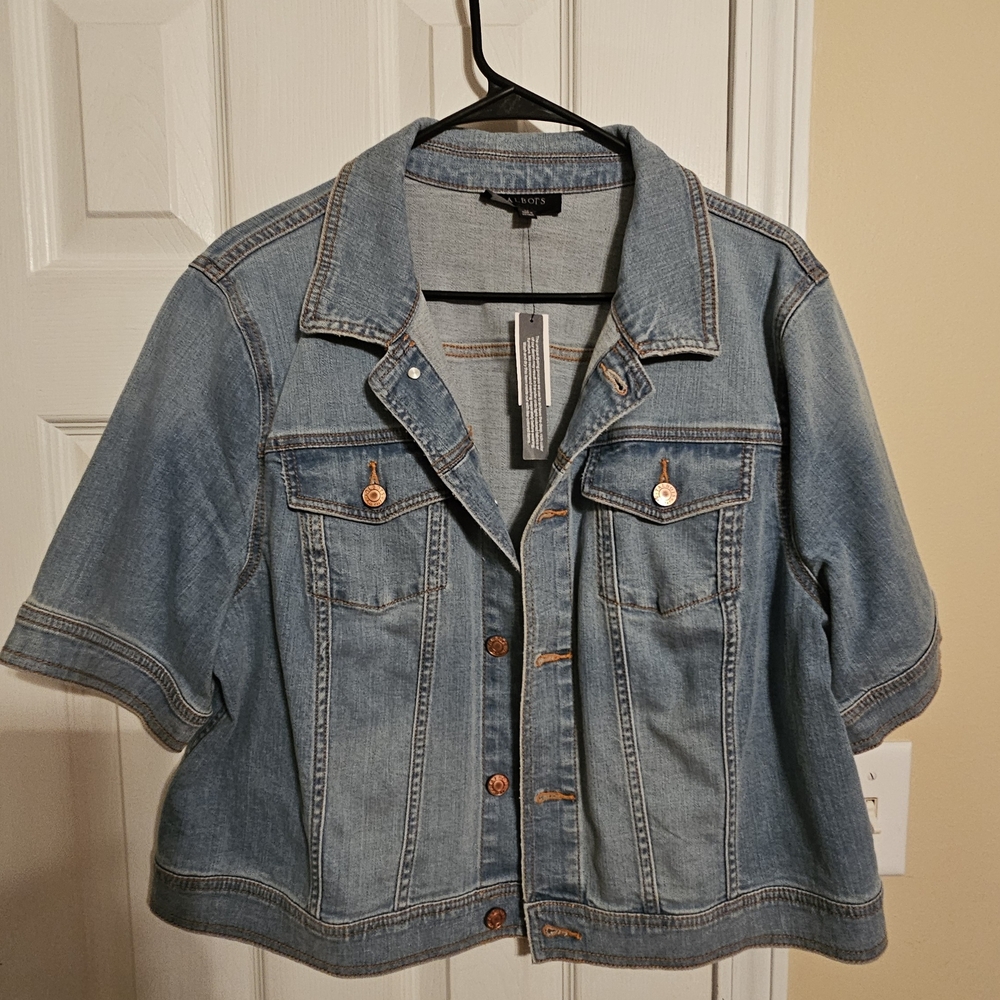 Talbots Blue Jean Jacket with Short Sleeves
